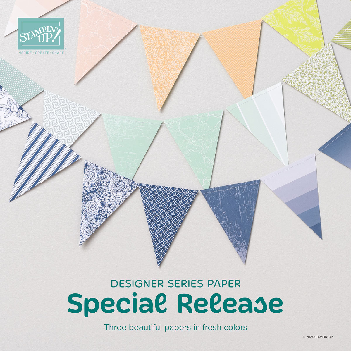 Special Release of 3 Designer Series Papers Refreshed with new colors ...